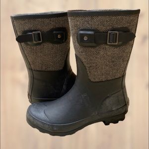 Chooka Mid Calf Racer Herringbone Rain Boot